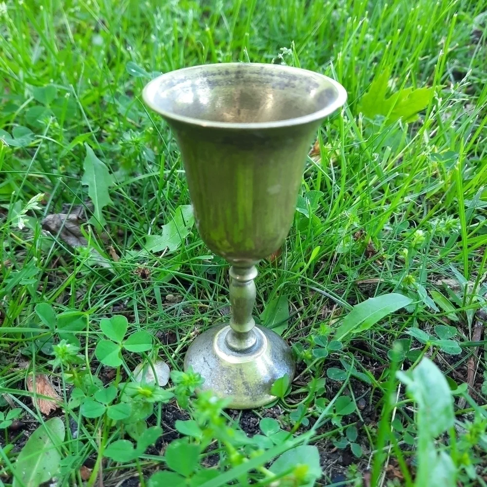 Vintage MCM AMC silver plated brass mini cordial glasses (5)